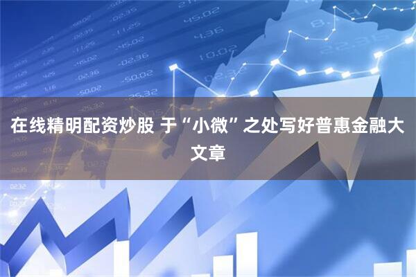 在线精明配资炒股 于“小微”之处写好普惠金融大文章